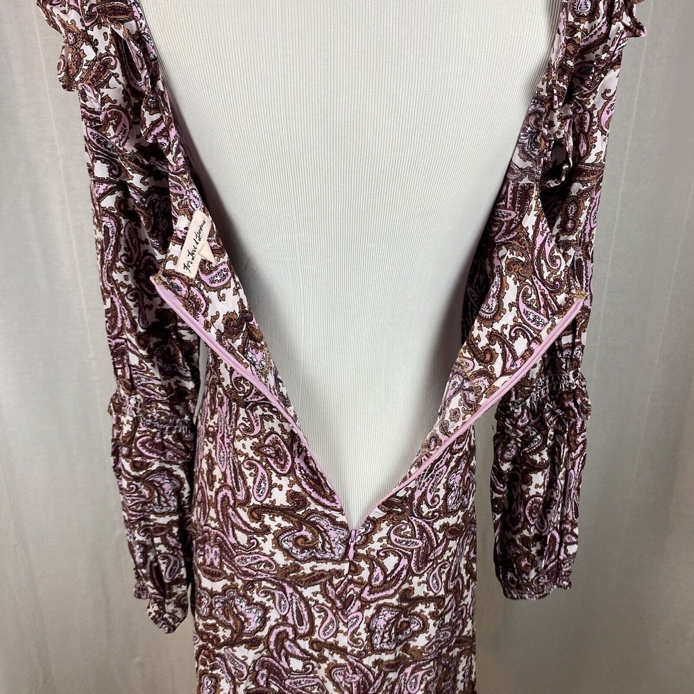 For Love & Lemons Women's Large Mini Dress Georgi Babydoll Paisley Ruffle - Picture 9 of 9